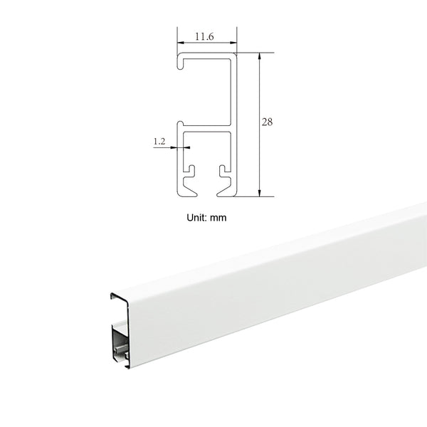 Two 59" (150cm) Wall Mounted Rail Pro for Picture Hanging, Hidden Screw Design