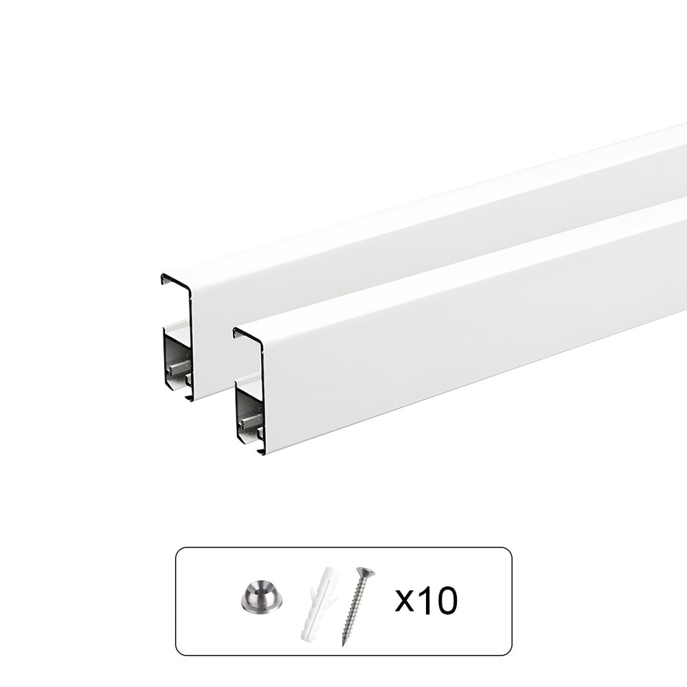 Two 59" (150cm) Wall Mounted Rail Pro for Picture Hanging, Hidden Screw Design