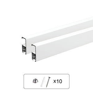 Two 59" (150cm) Wall Mounted Rail Pro for Picture Hanging, Hidden Screw Design
