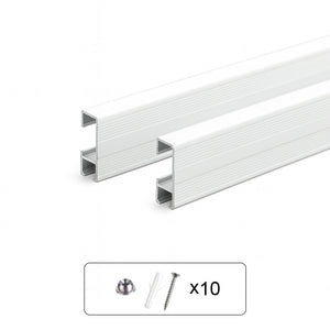 Two 59" (150cm) Click Rails for Picture Hanging – Wall Mounted, Hidden Screw Design