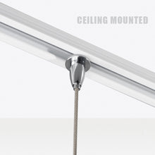 画像をギャラリービューアに読み込む, Complete Kit Ceiling Mounted Picture Hanging Systems ( 2x 59&quot; U-rails 4 Stainless Steel Cables 4 Hooks )