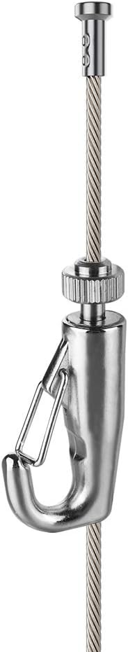 Picture Hanging System Click Rail Kits,in one Set Included Two of White Rails 59", Four of Steel Cables, six of Hooks, Four of end caps, and Installation Hardware