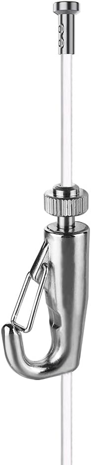 Picture Hanging System Click Rail Kits,in one Set Included Two of White Rails 59", Four of Nylon Cables, six of Hooks, Four of end caps, and Installation Hardware