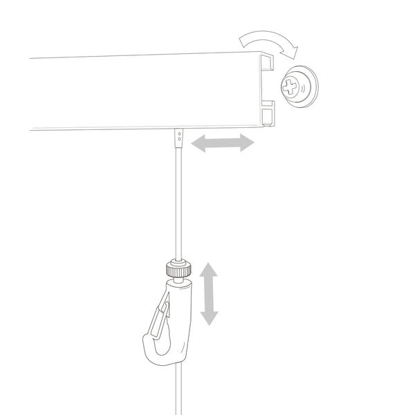 Complete Picture Hanging Systems Kit Wall Mounted ( 2x 48" Click rails 4 Nylon Cables 4 Hooks 4 End caps )