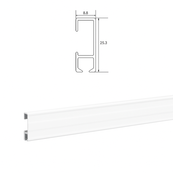 Two 59" (150cm) Click Rails for Picture Hanging – Wall Mounted, Hidden Screw Design