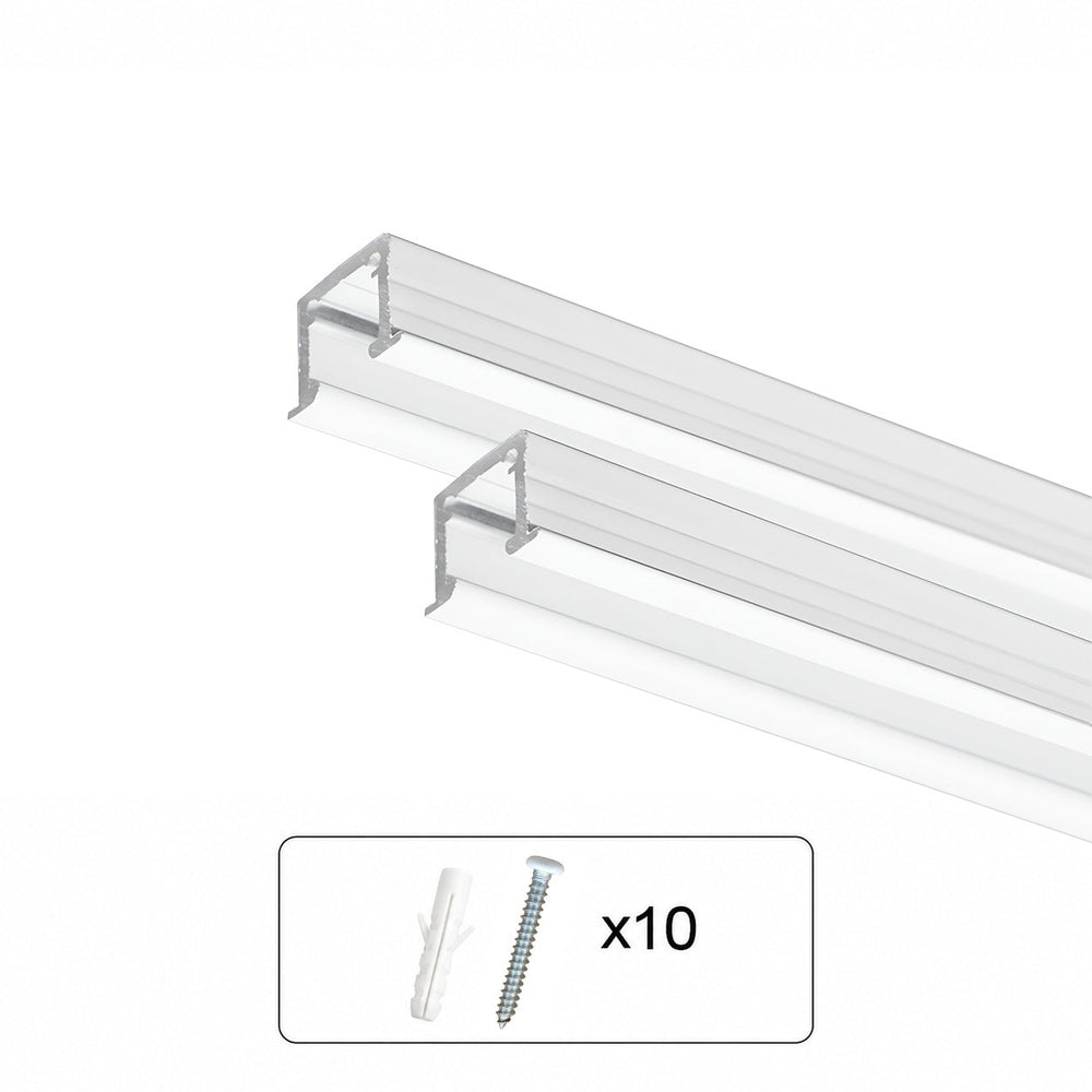 2x 59" U-Rail Tracks for Ceiling and Wall Mounted Picture Hanging Systems