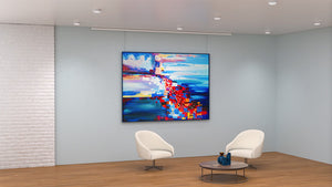 Complete Picture Hanging Systems Kit Wall Mounted ( 2x 48" Click rails 4 Stainless Steel Cables 4 Hooks 4 End caps )