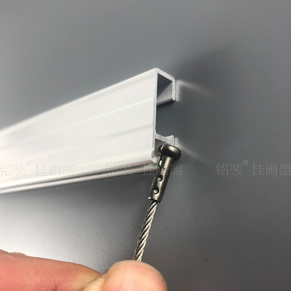 Complete Picture Hanging Systems Kit Wall Mounted ( 2x 48" Click rails 4 Stainless Steel Cables 4 Hooks 4 End caps )