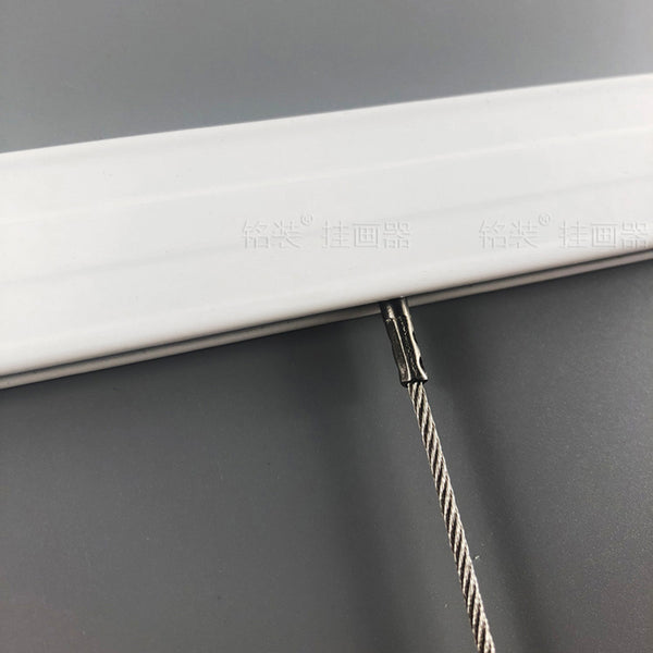 Complete Picture Hanging Systems Kit Wall Mounted ( 2x 48" Click rails 4 Stainless Steel Cables 4 Hooks 4 End caps )