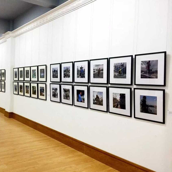 Complete Picture Hanging Systems Kit Wall Mounted ( 2x 48" Click rails 4 Stainless Steel Cables 4 Hooks 4 End caps )